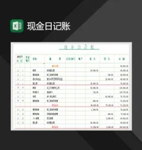 中小企业现金日记账Excel模板